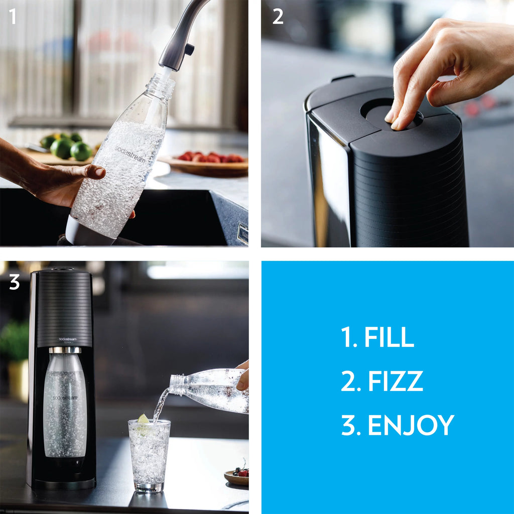 Sparkling Water Maker Bundle with CO2, 2 Bottles and 2 bubly Drops Flavoring H9606