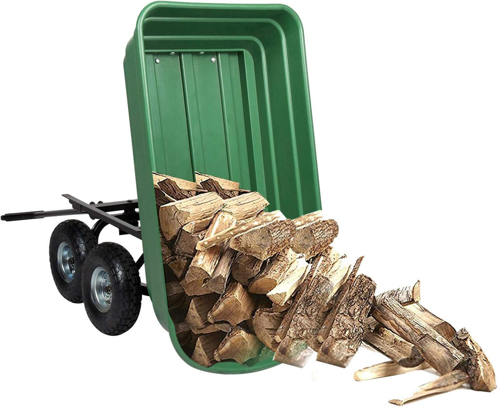 Garden Dump Cart Wagon with Steel Frame and Pneumatic Tires H2428