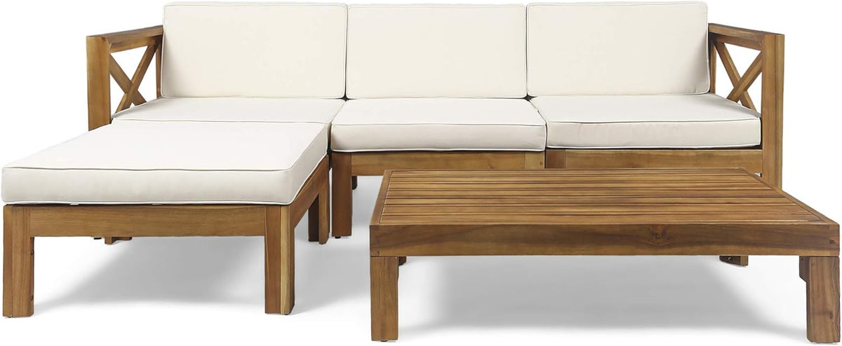 Acacia Wood 5 Piece Sofa Set Q98976