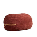 Deep Terracotta Corded Plush 6 feet Foam Filled Bean Bag Chair with Removable Cover K433495