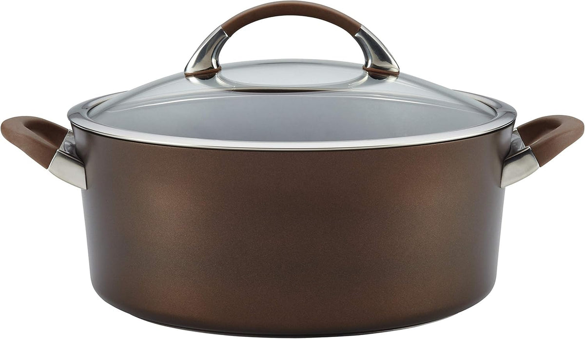 Hard Anodized Nonstick Casserole Dish with Lid - 7 Quart, Chocolate K919958