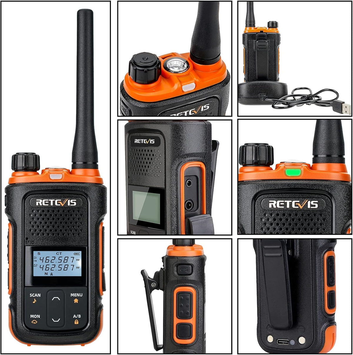 4 Pack Rechargeable 2 Way Radio with LCD Screen J3784