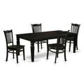 Black 5 Piece Dining Room Set with Wood Seat Chairs G601499
