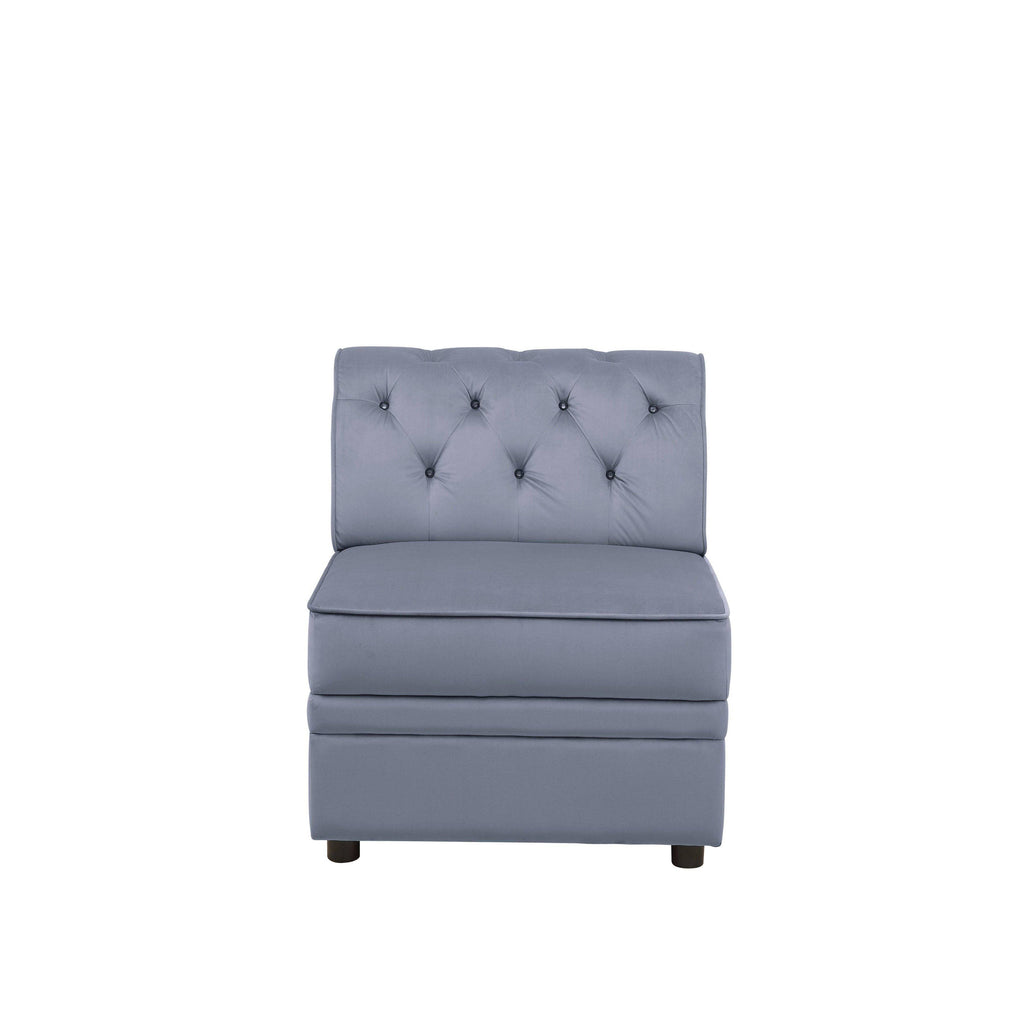 Gray Velvet Armless Chair X74015