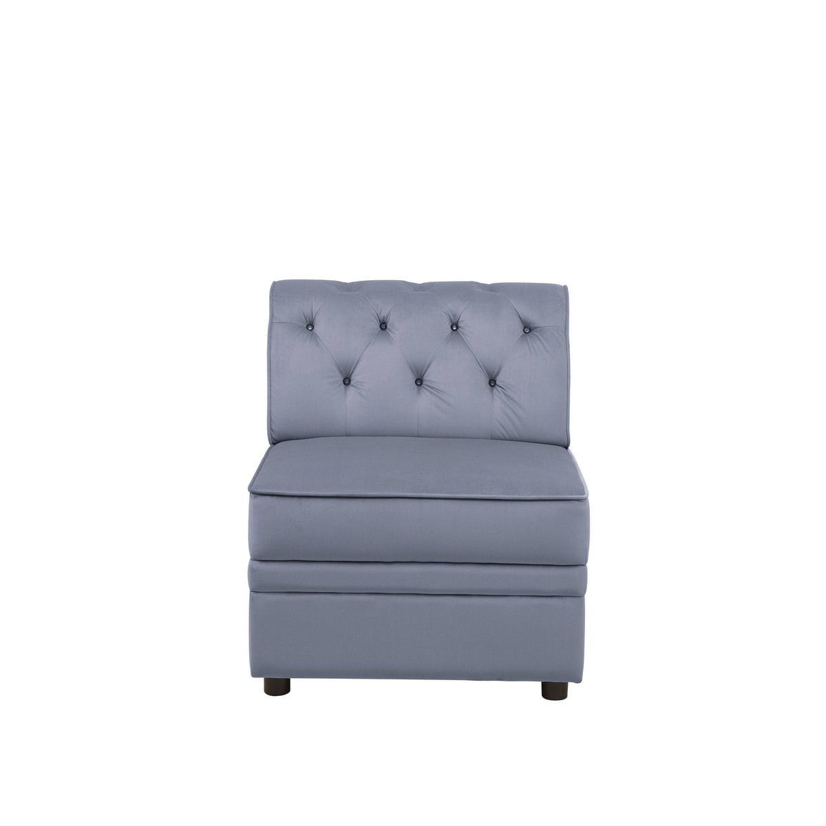 Gray Velvet Armless Chair X74015