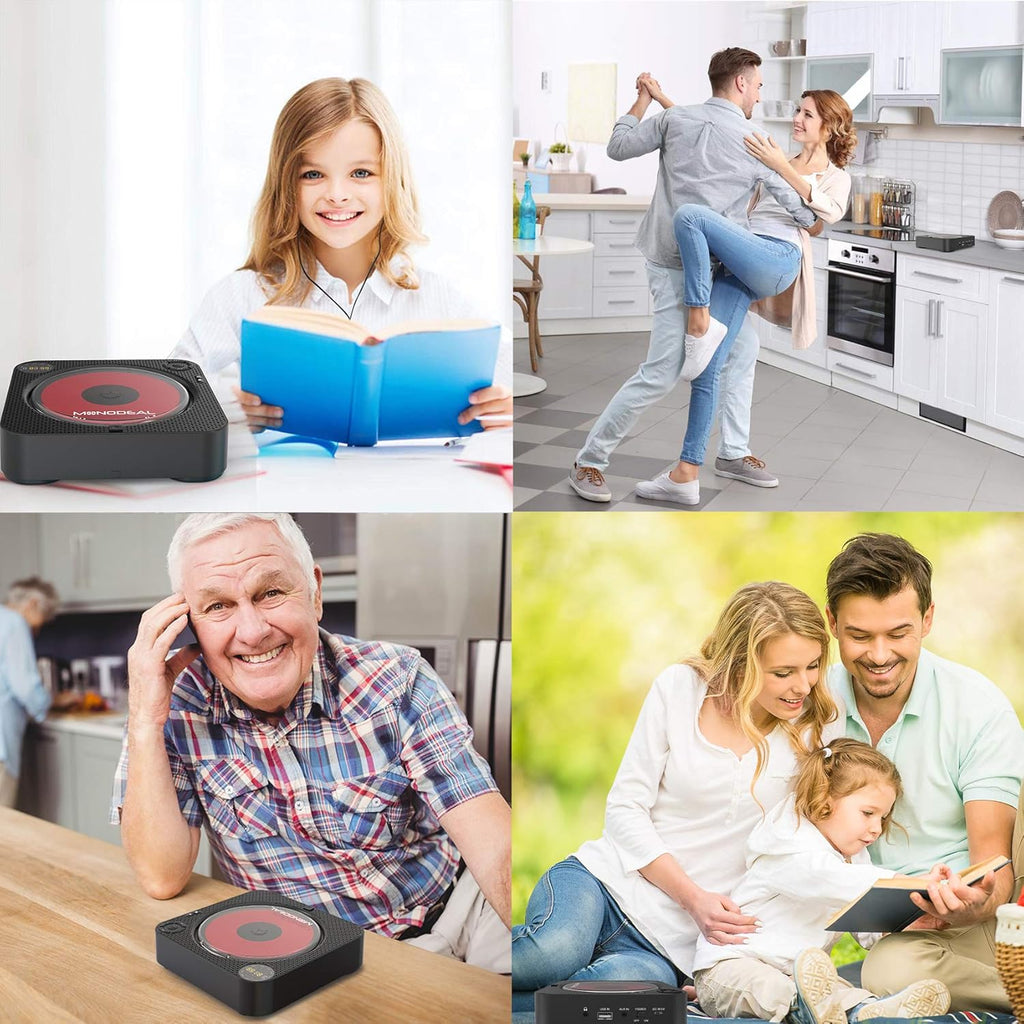 CD Player with Bluetooth, Portable Rechargeable, Built-in Speakers, Remote Control, Built-in FM Radio P989013