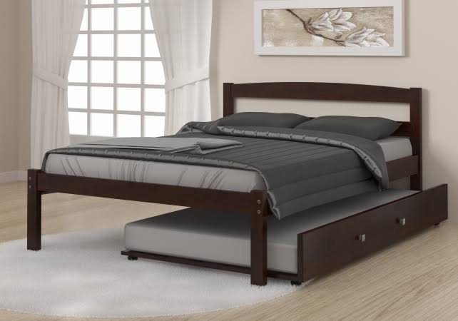 Full Size Econo Bed with Twin Size Trundle Bed in Dark Cappuccino Y331335
