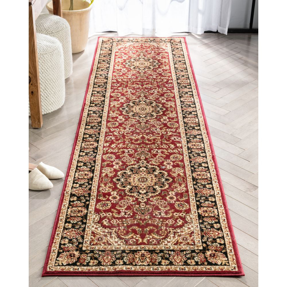 Red Green Ivory Light Blue Black Persian Floral Oriental Area Rug N665634