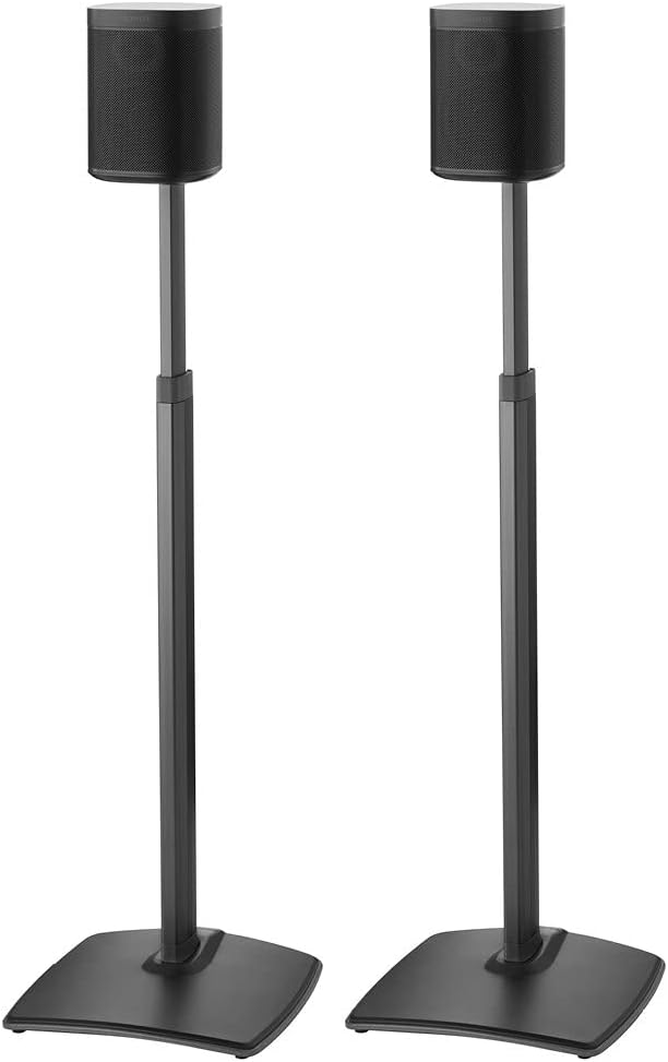 Black Pair Adjustable Height Wireless Speaker Stands O185993