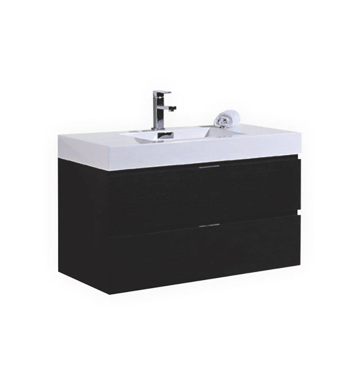 40 in. Wall Mount Black Bathroom Vanity F526