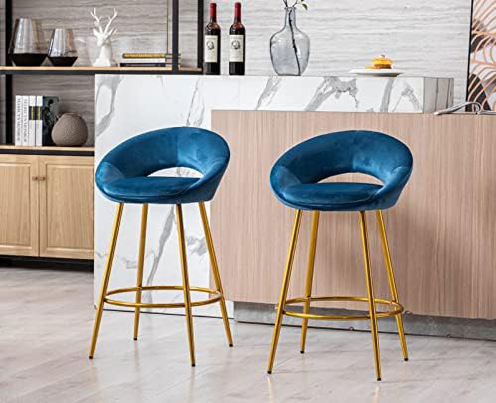 30" Velvet Stools with Gold Metal Legs K376092