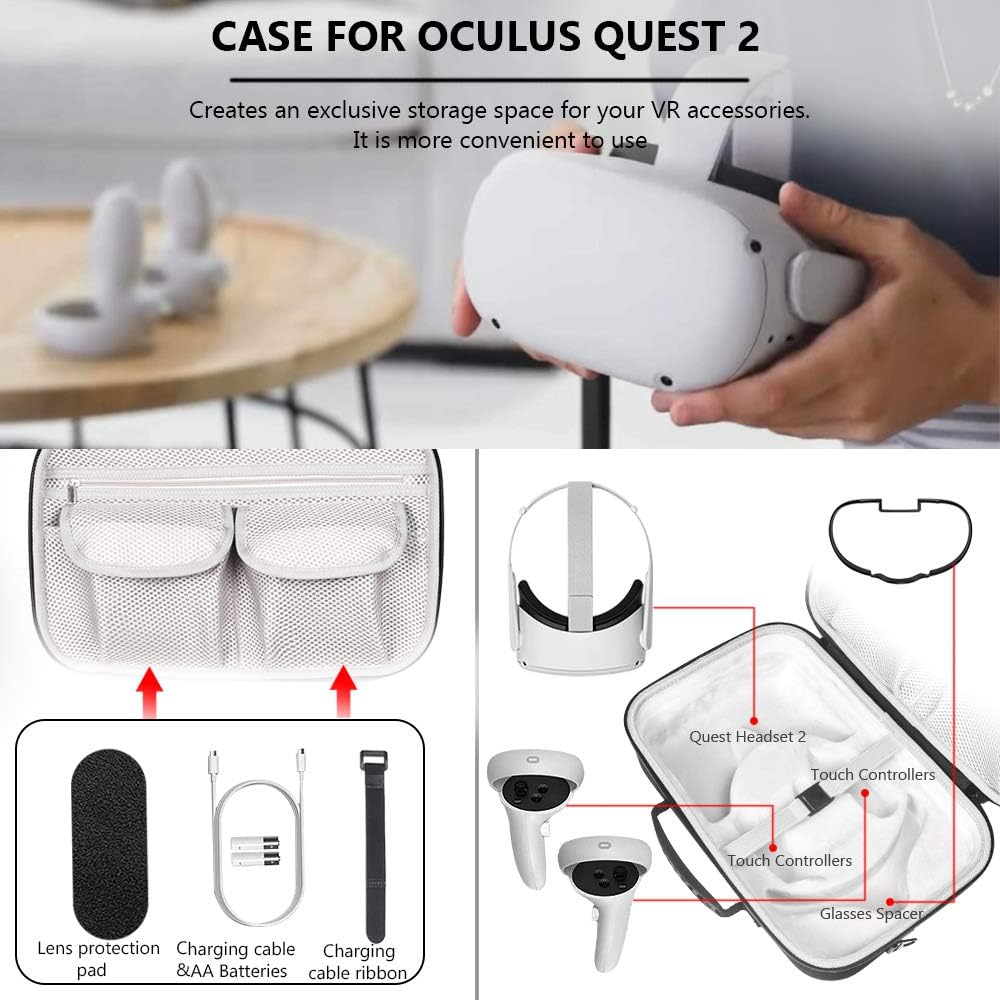 Hard Case for VR Gaming Headset with Shoulder Strap T4151