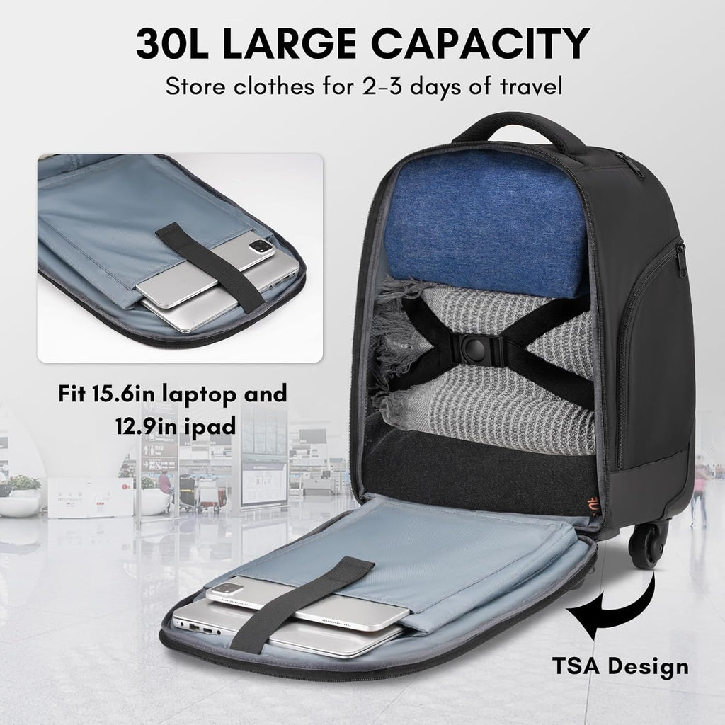 16 Inch Water Resistant Underseat Carry On Luggage with Spinner Wheels L83242