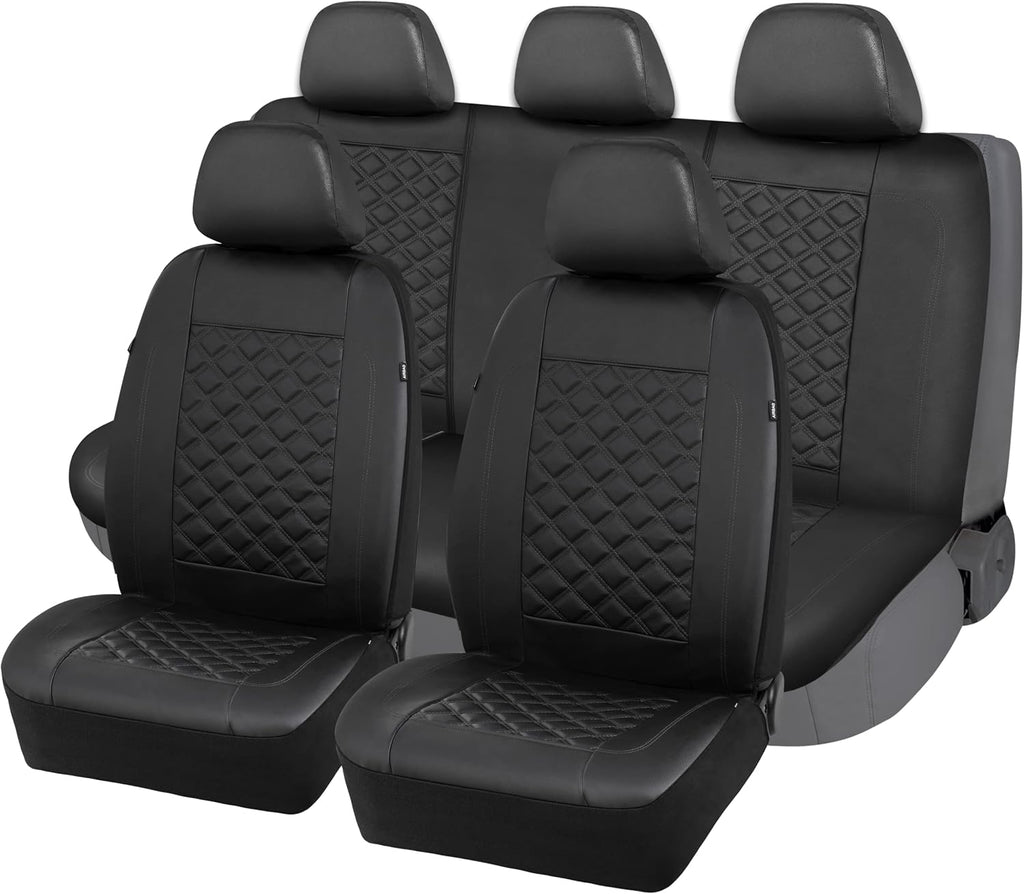 Beige PVC Leather 9 Piece Universal Car Seat Covers Z6324