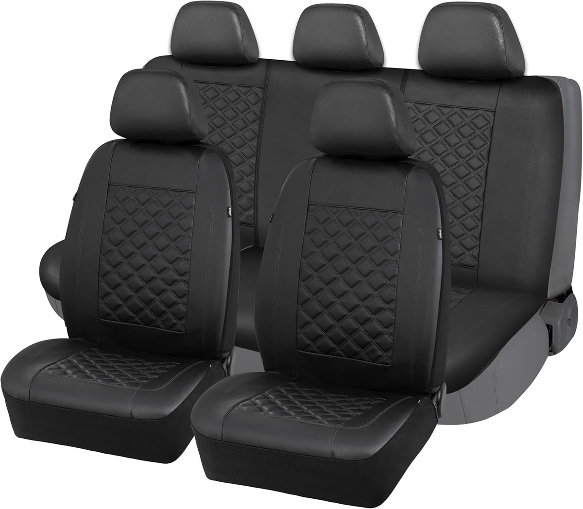 Beige PVC Leather 9 Piece Universal Car Seat Covers Z6324