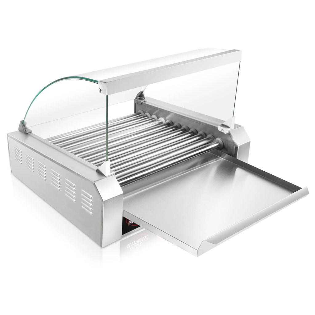 30 Hot Dog 11 Roller Grill Cooker Machine 1200-Watt With Cover F971