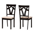 Brown Fabric Dining Side Chair Set of 2 R4315