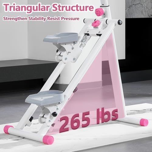 Folding Vertical Climber with Adjustable Handlebar & Pedals, 300LBS Load A920