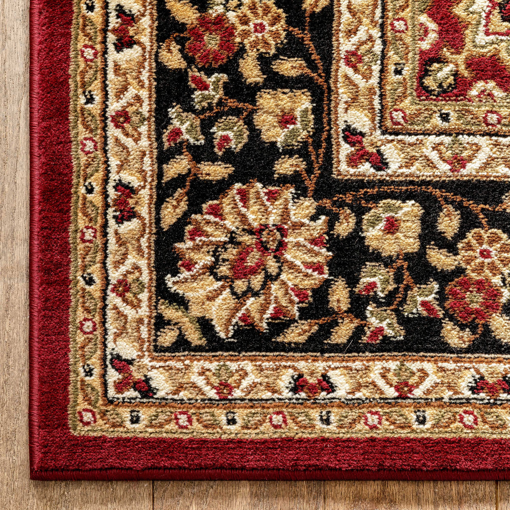 Red Green Ivory Light Blue Black Persian Floral Oriental Area Rug N665634