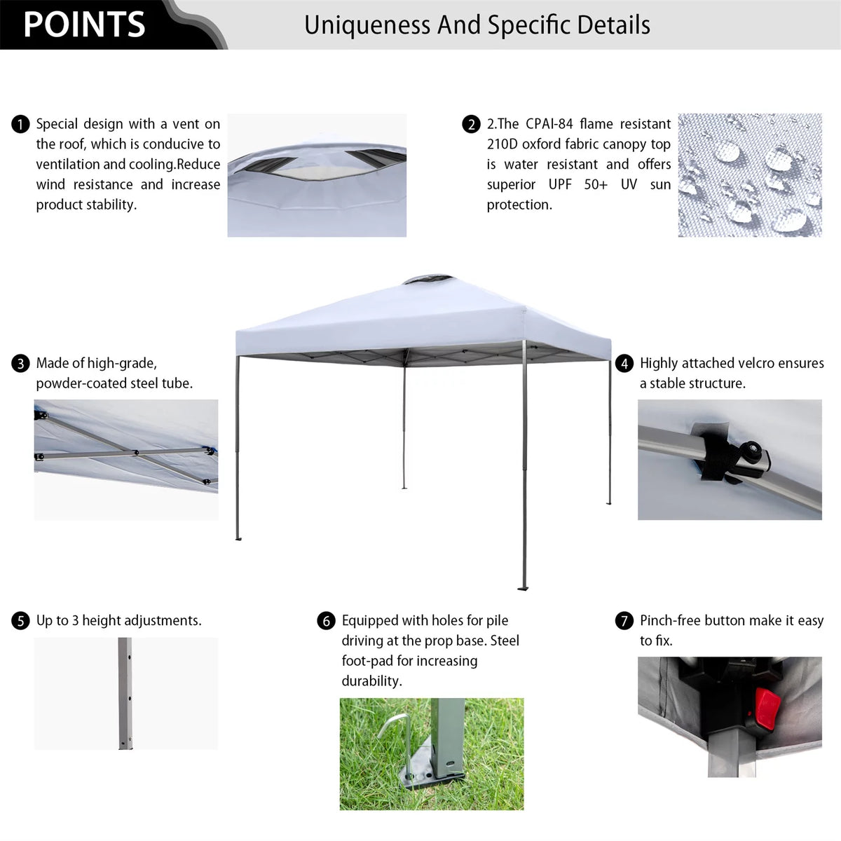 10x10ft Blue Pop-up Canopy Tent with Wheeled Bag J156475