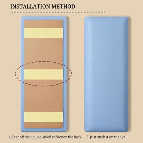3D Headboard Padding, Waterproof Upholstered Wall Protection Panels (Blue, 150x60cm) M600689