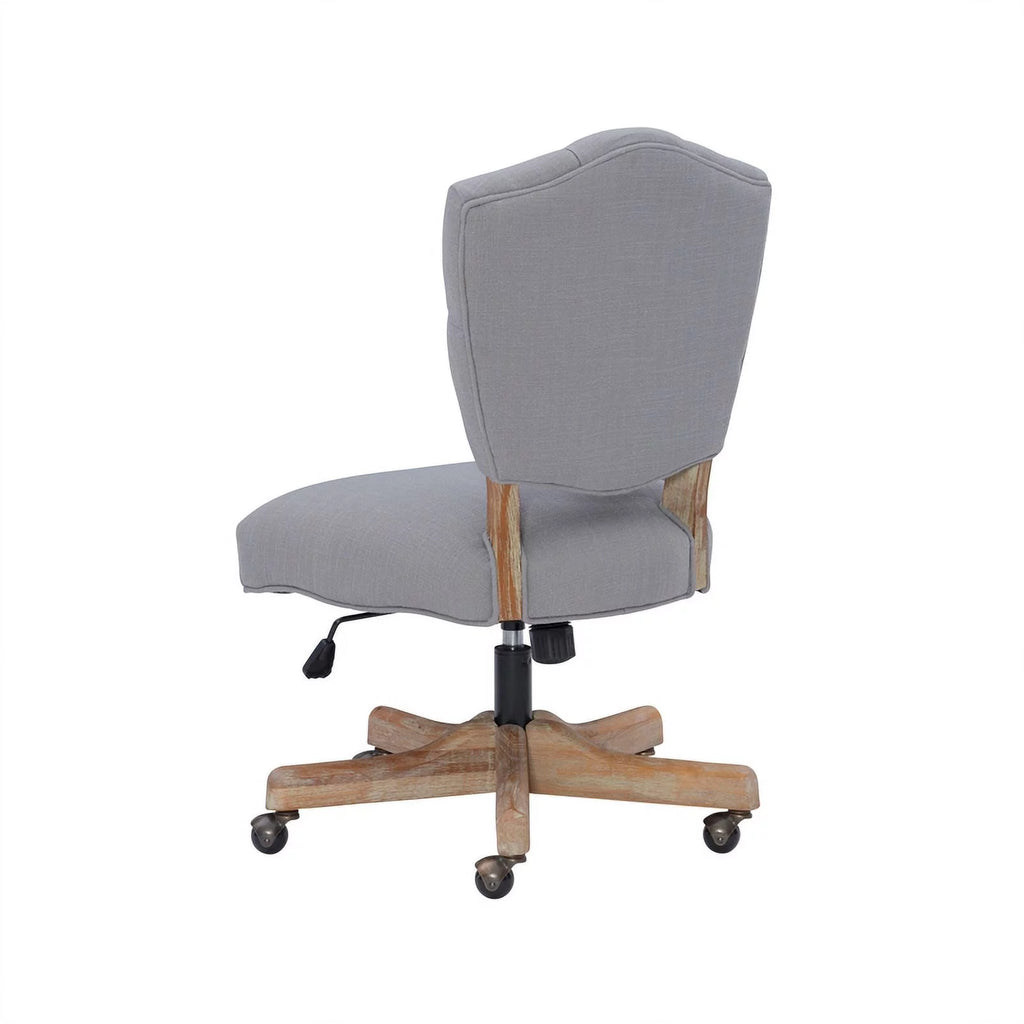 Gray Wood Upholstered Swivel Office Chair B747