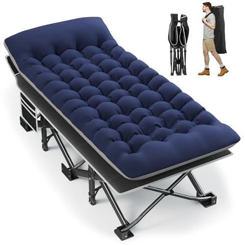 32" Extra Wide Heavy Duty Portable Camping Cot with Thick Mattress M5117