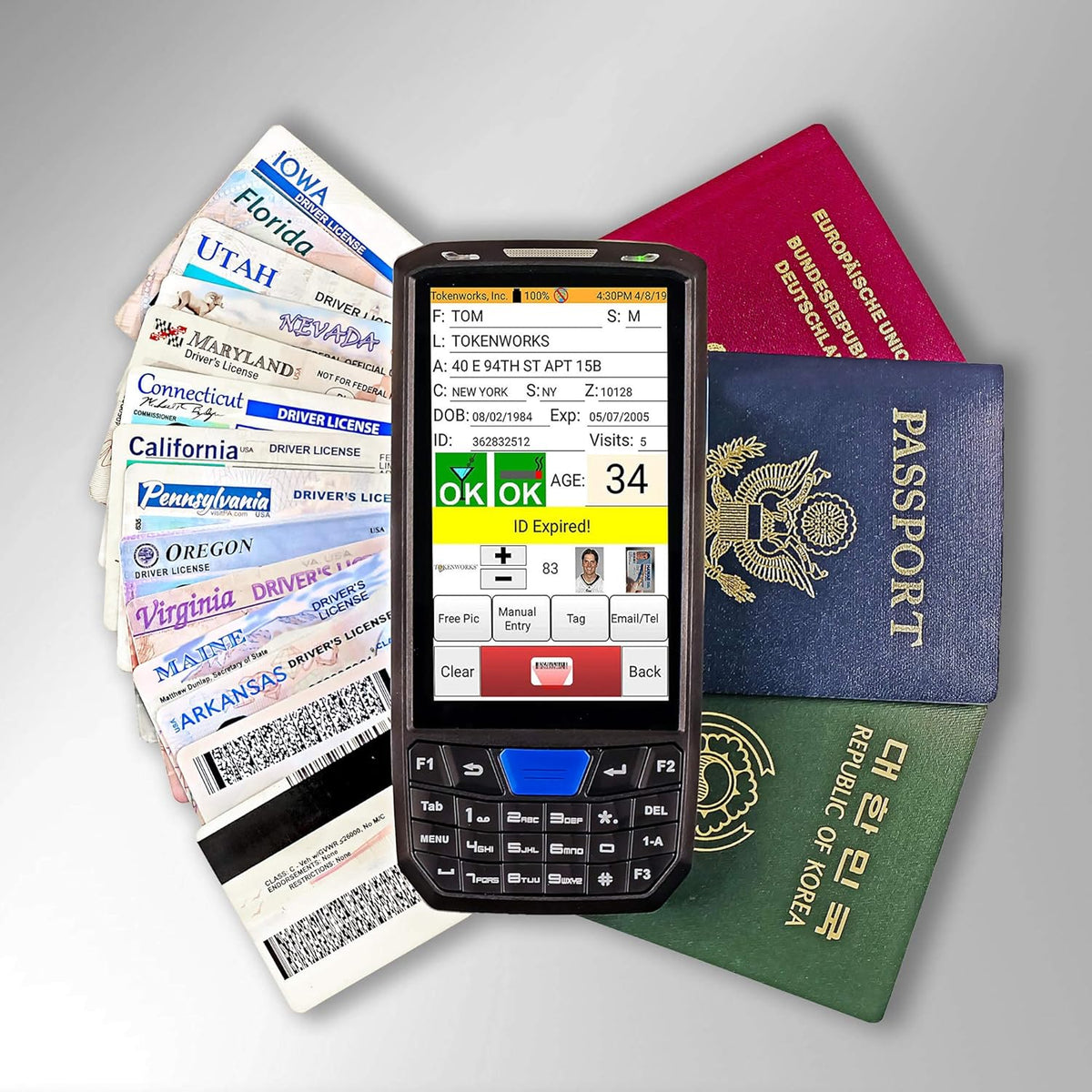 ID Scanner with Charger Cradle and Hand Strap Q91728