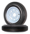 Two Trailer Tires On Rims 5.30-12 5 Hole White Spoke W574