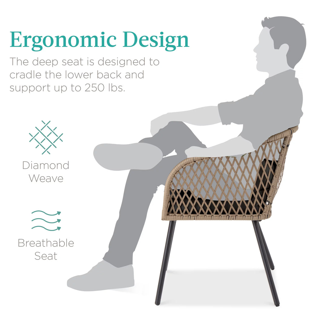 3-Piece Outdoor Wicker Bistro Set K161