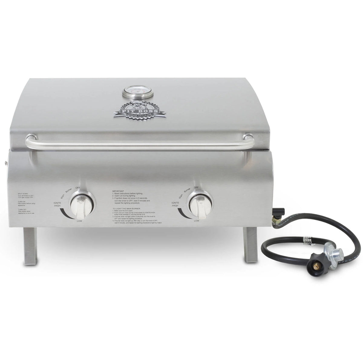 2-Burner Portable Gas Grill Stainless Steel D941024