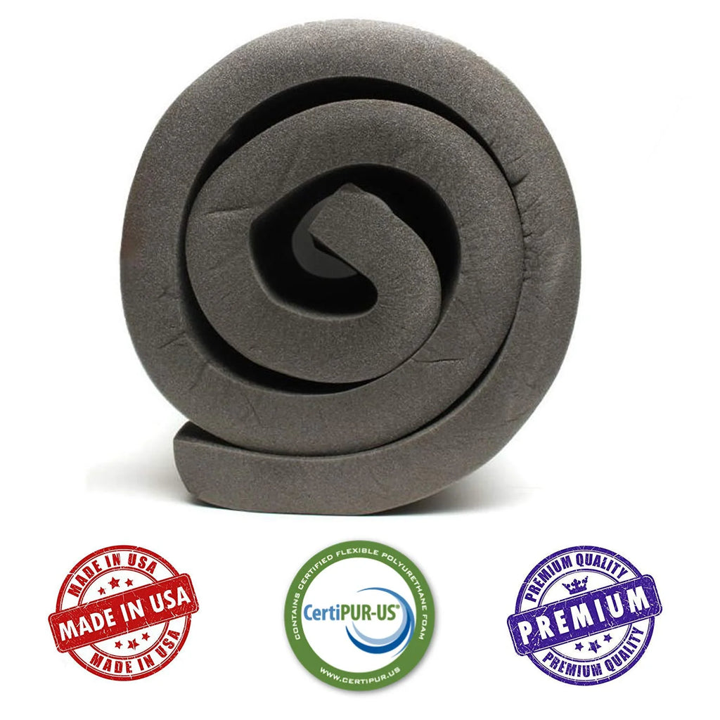 Charcoal Rubber Foam Sheet Cushion 5"H X 24"W X 72"L U7981