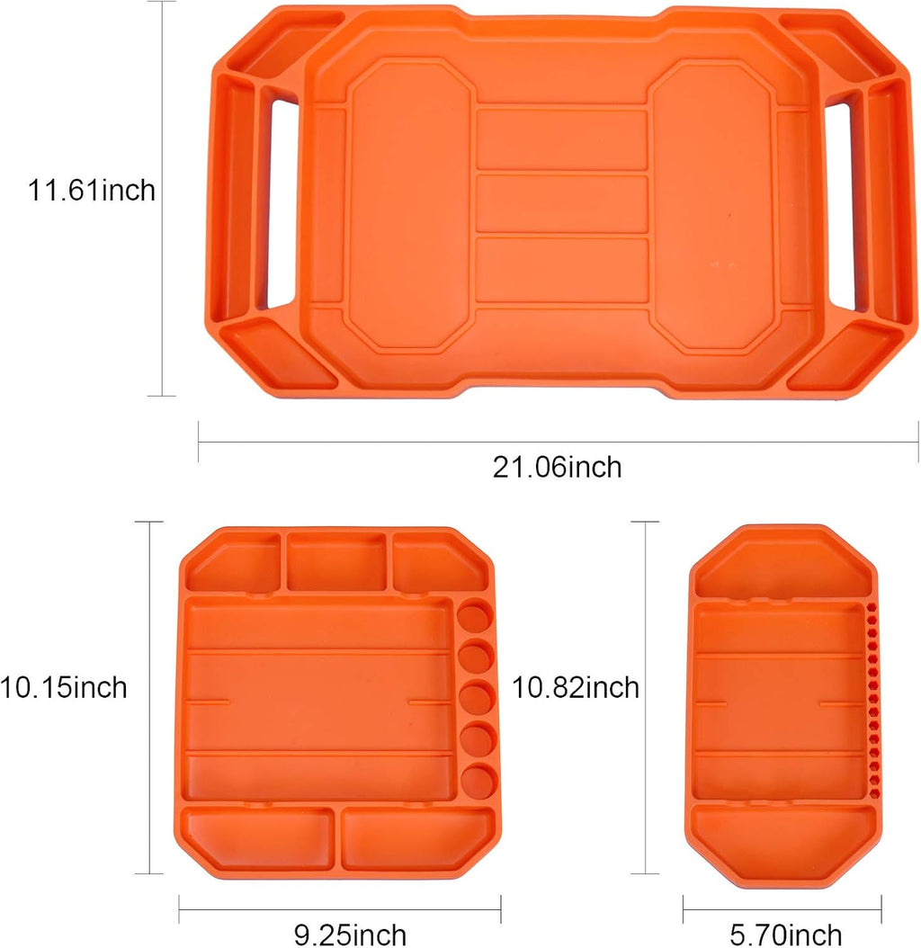 3pcs Non-slip Flexible Silicone Tool Tray X434