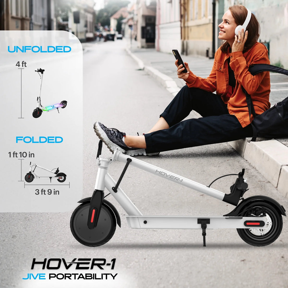 White 8.5 in Wheels Self Balancing Folding Electric Scooter L128