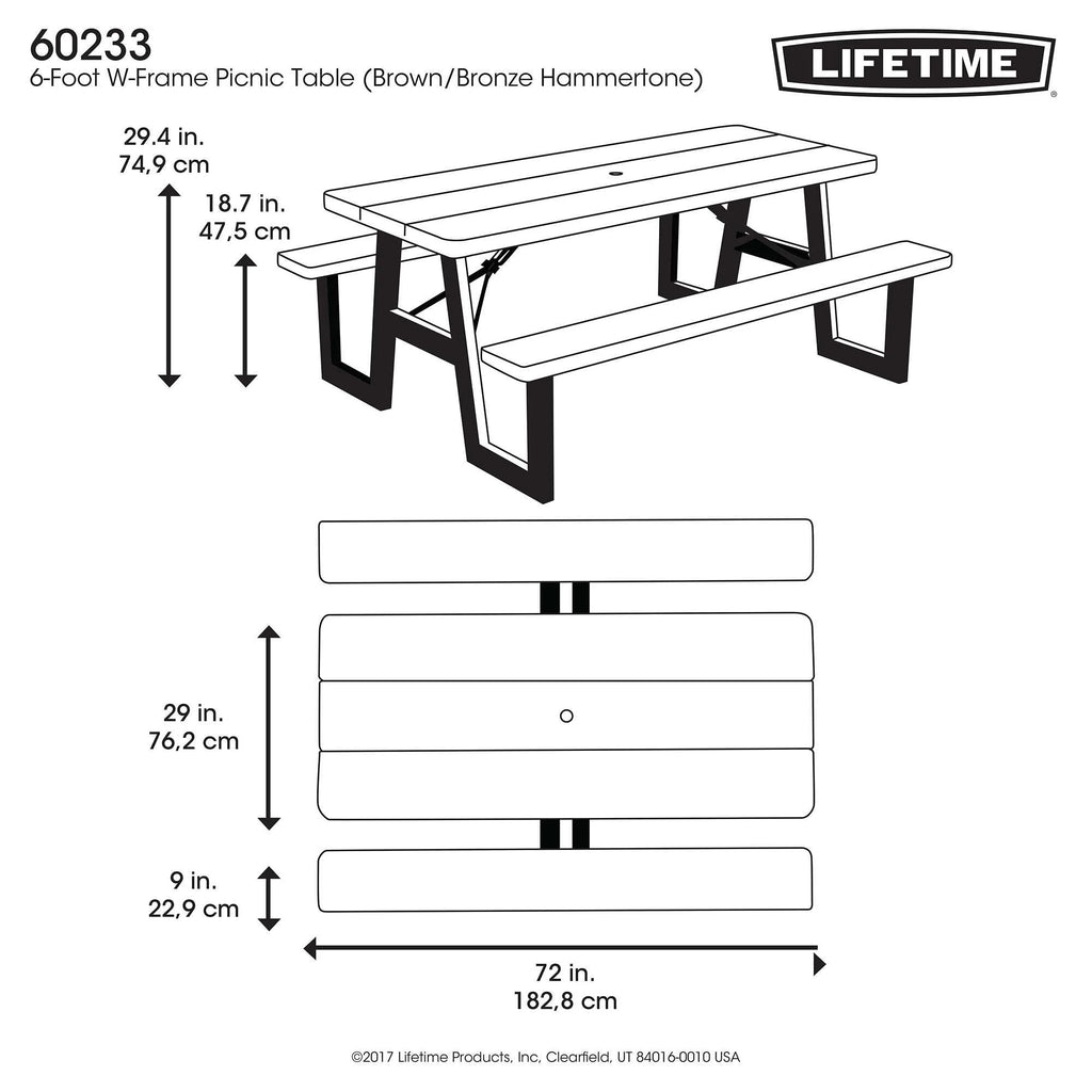 6-Foot Folding Picnic Table C5594