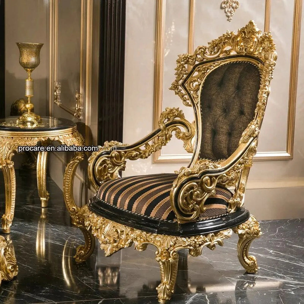 Black Gold Hand Carved Sofa Set W493423