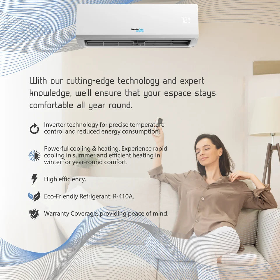 18,000 BTU 17 SEER2 Ductless Mini-Split Air Conditioner Heat Pump 220V U817570