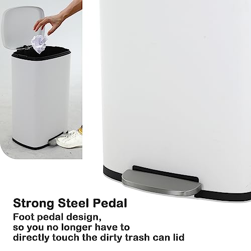 50 Liter Stainless Steel Trash Can with Lid and Foot Pedal D52031