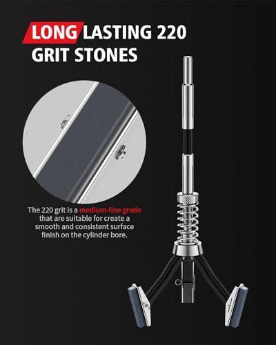 Adjustable Cylinder Hone Tool with 3-Piece 220 Grit Stones U6632