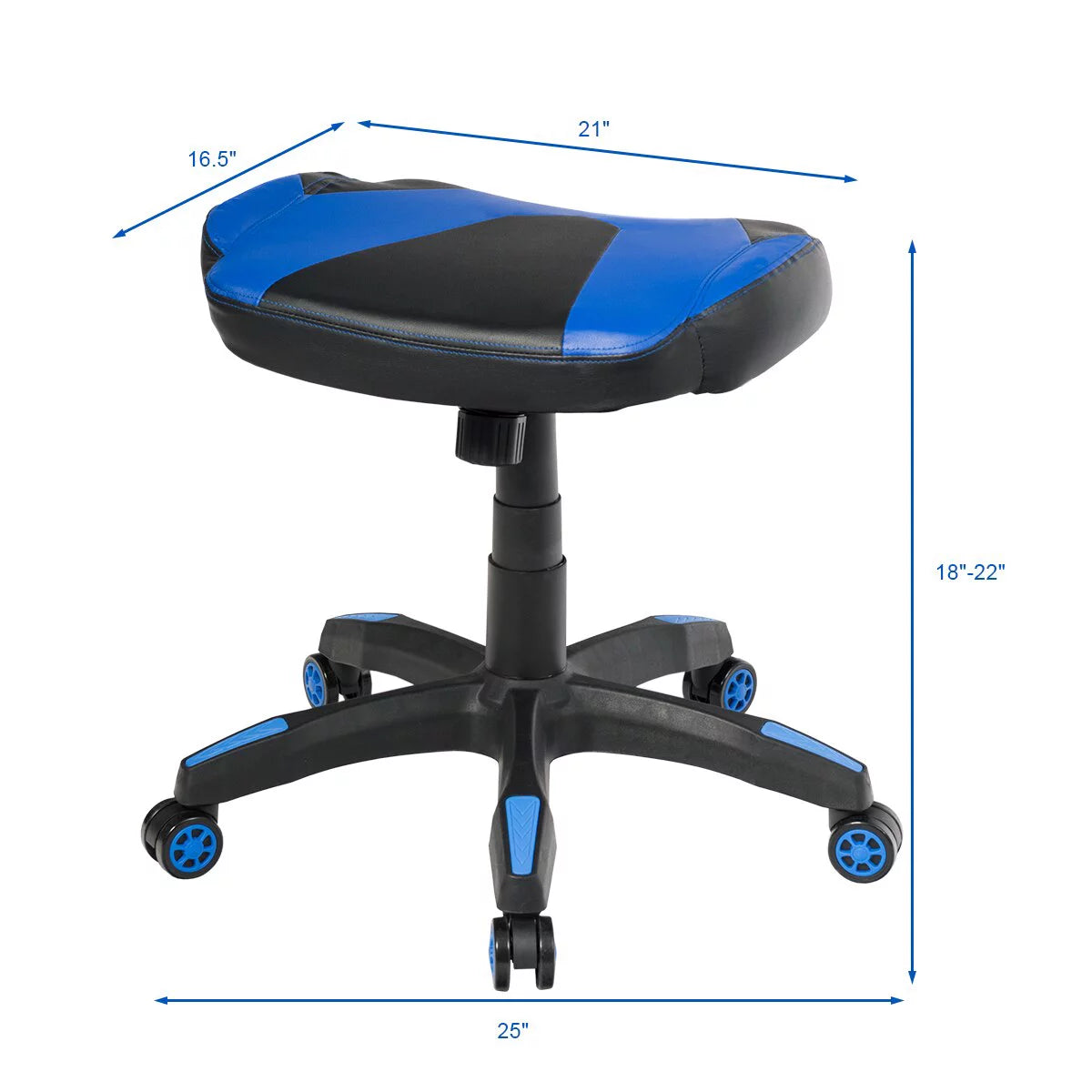 Blue Height Adjustable Swivel Gaming Ottoman Footstool A214