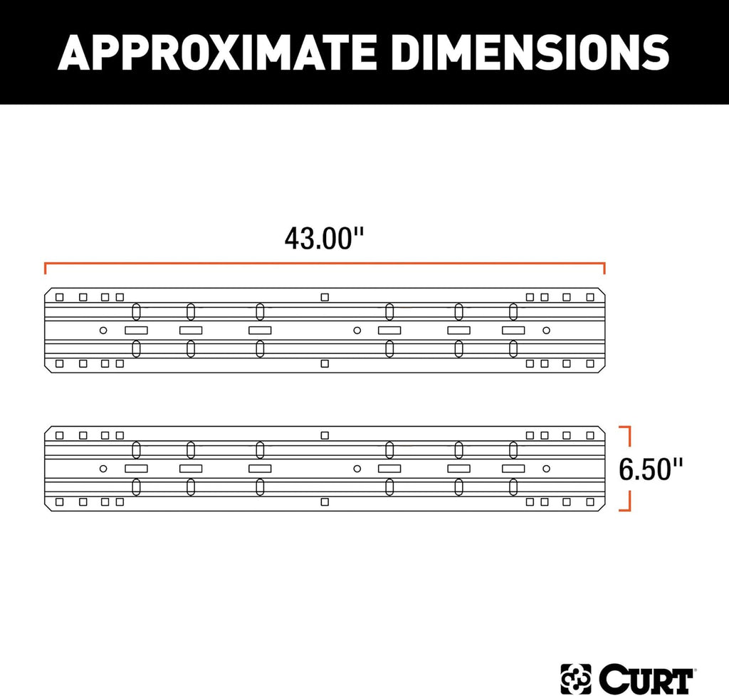5th Wheel Hitch Rails, Carbide Black, 25,000 Pounds V350