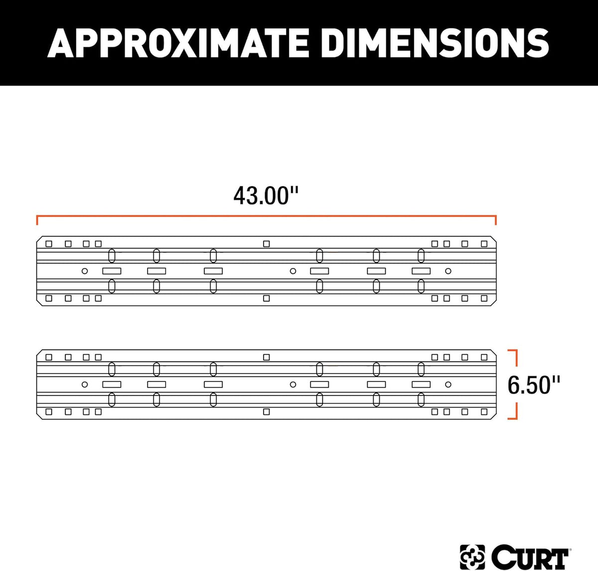 5th Wheel Hitch Rails, Carbide Black, 25,000 Pounds V350