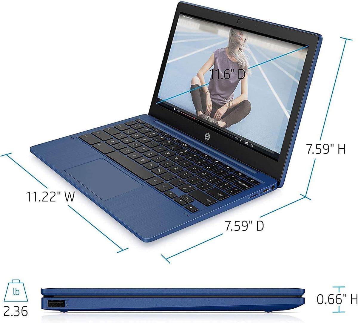 11.6 HD Anti-Glare Chromebook, 4GB RAM, 128GB Storage C166