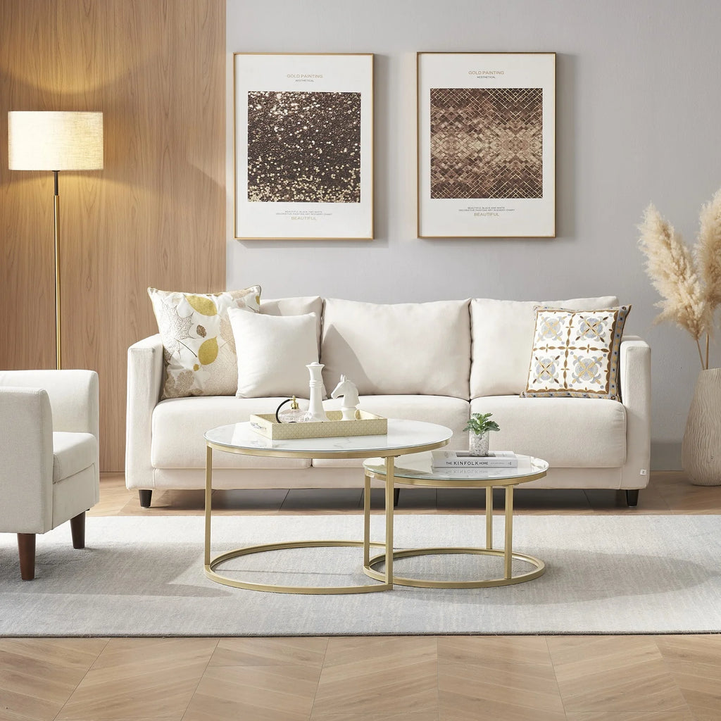 Coffee Table with Gold and Marble Patterns Y239