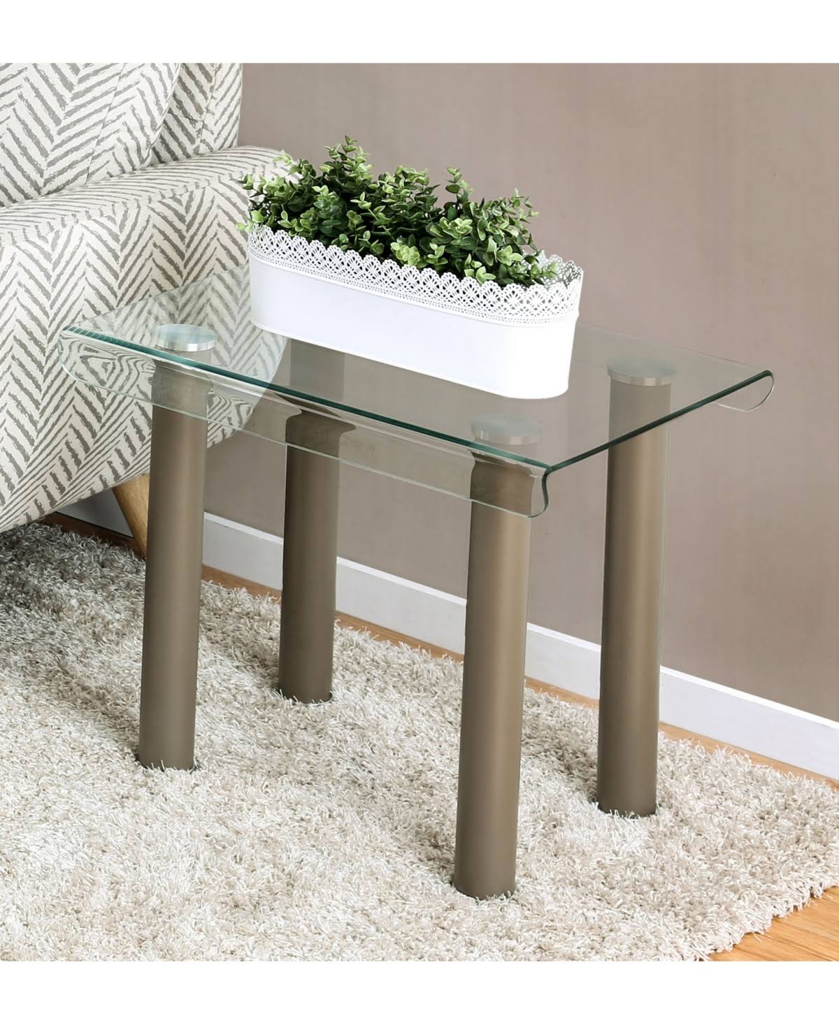 Glass Top End Table C344