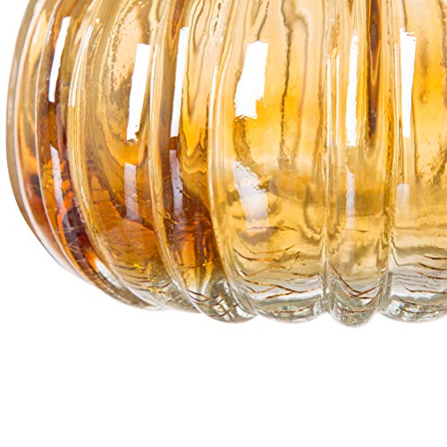 Set of 3 Multi Striped Glass Pumpkins C878224