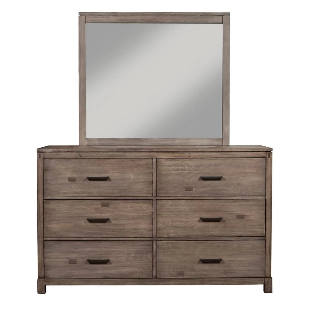 4 Piece Wood Dresser Mirror and Nightstand H347