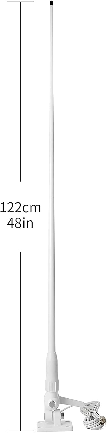 White 43inches 3dBi Marine Boat Fiberglass Antenna Pack of 2 G776653