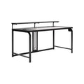 Black Modern Minimalist Home Office Desk with USB Ports J73196