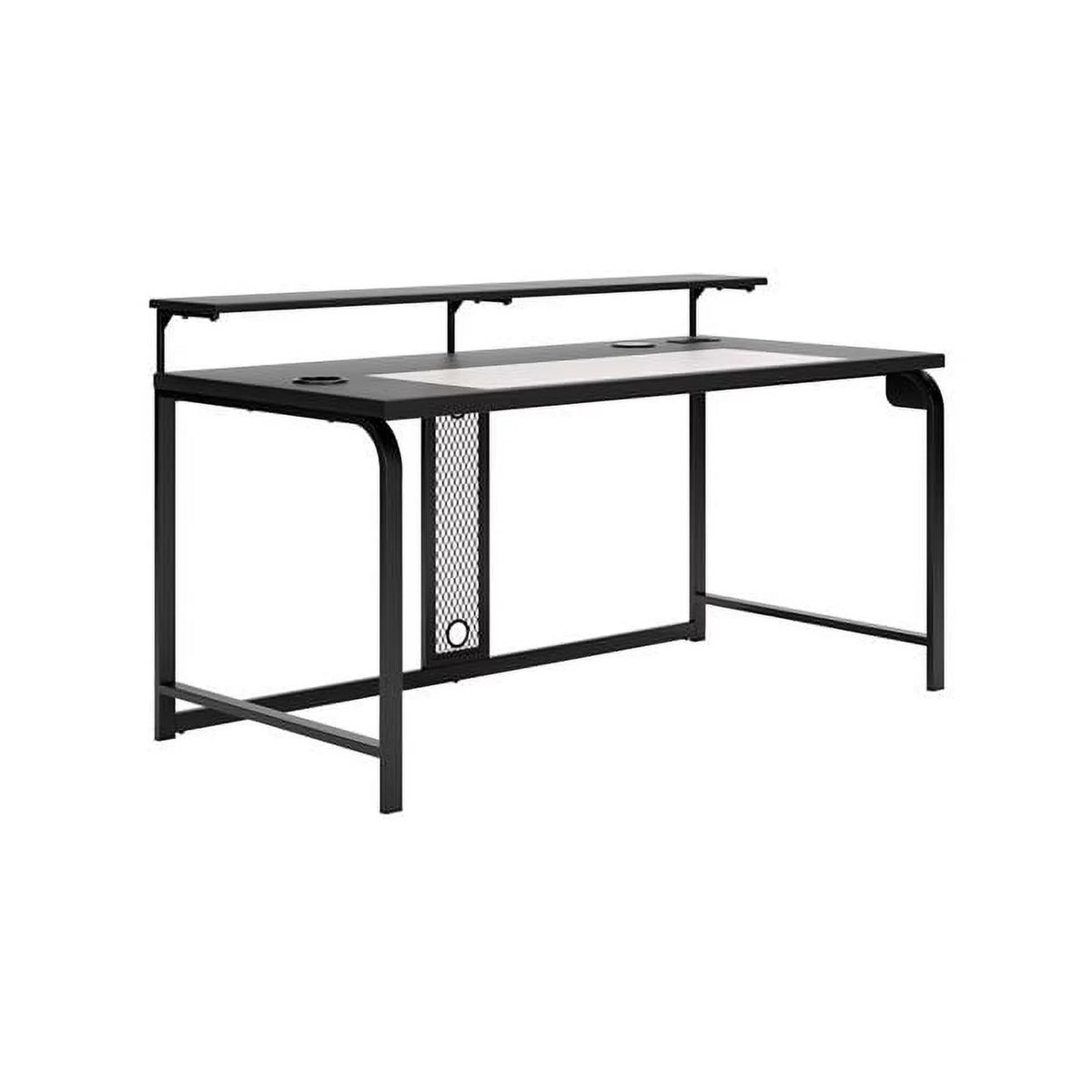 Black Modern Minimalist Home Office Desk with USB Ports J73196